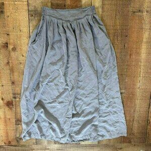 Headlines Y2k womens size medium blue grey pull on midi skirt with pleated front